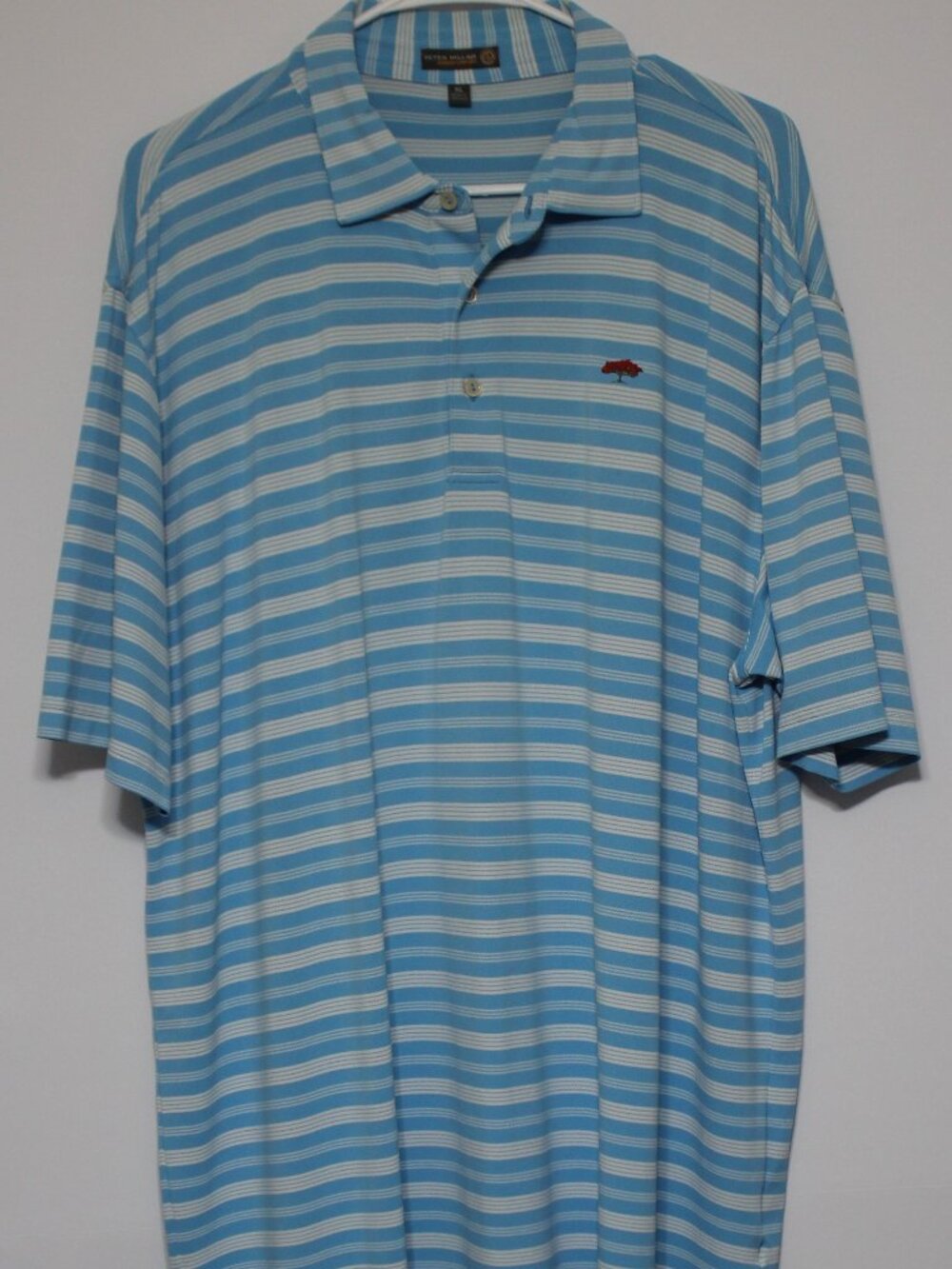 Peter Millar Summer Comfort Burning Tree Club Golf Polo Men’s XL Blue Stripe